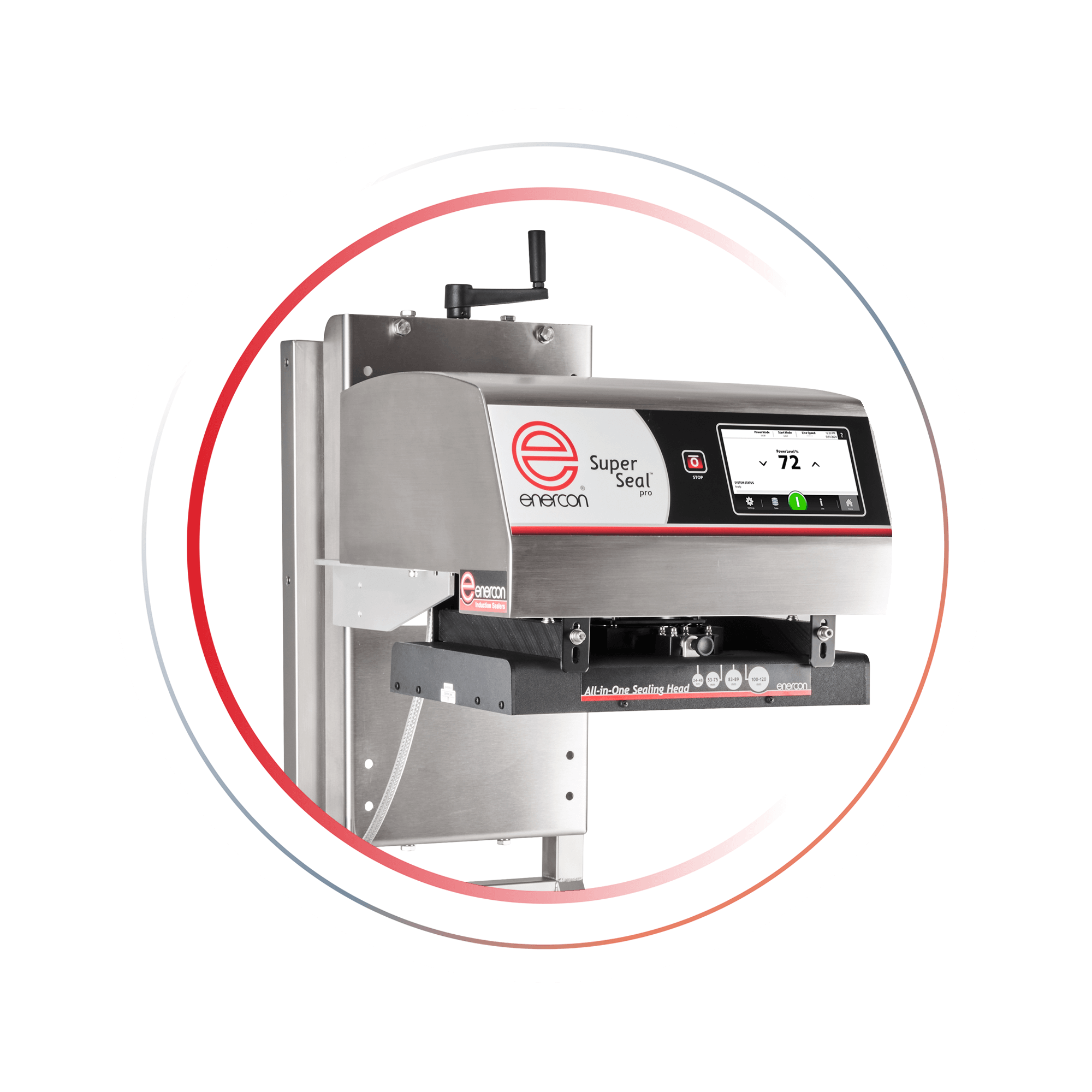 Super Seal pro Induction Cap Sealing Machine in red circle